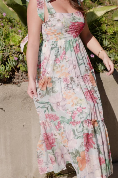 Anita Maxi Dress | Light Blue Multi Floral