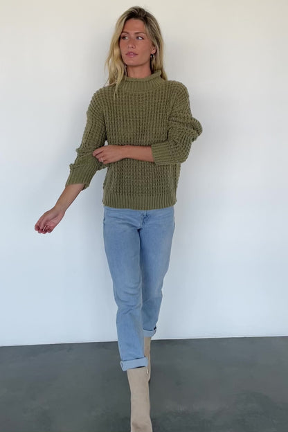 Syracuse Chunky Knit Sweater | Dusty Olive