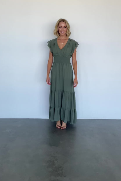 Adelina Maxi Dress | Dark Sage