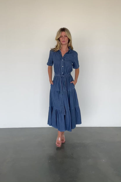 Henrietta Midi Dress | Denim Blue