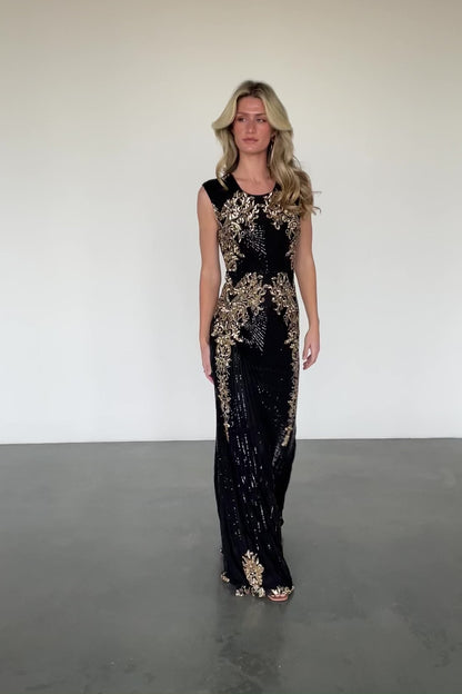 Azura Gown | Black + Gold