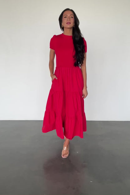 Devotion Tiered Dress | Red