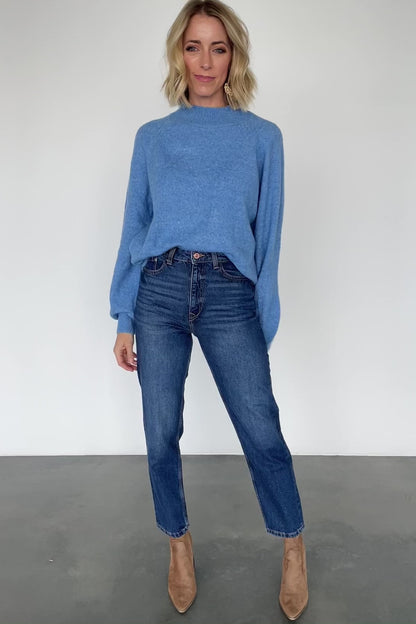 Bronson Mock Neck Sweater | Blue