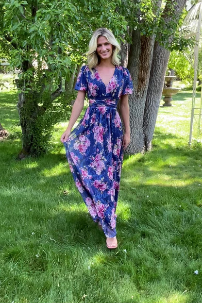 Ardley Maxi Dress | Navy + Pink Floral