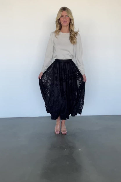 Palini Velvet Skirt | Black