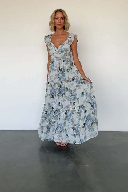 Martina Maxi Dress | Light Blue Floral