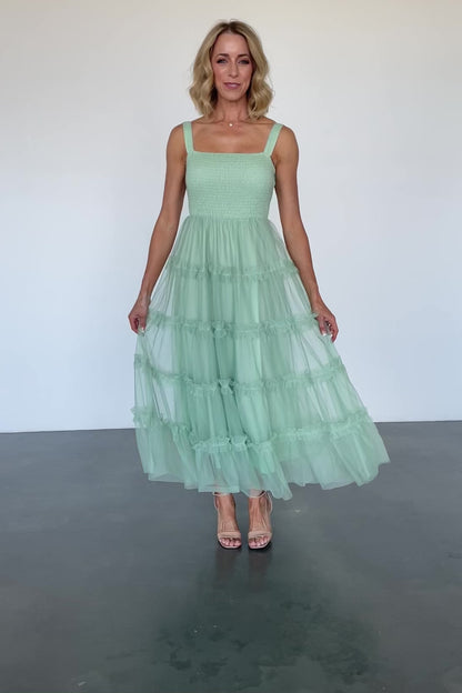 Constance Tulle Maxi Dress | Light Sage