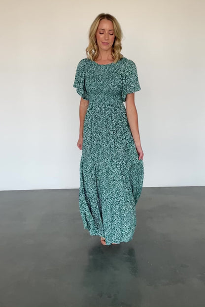 Eliza Maxi Dress | Green Print