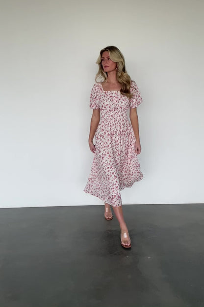 Dorine Midi Dress | Ivory + Blush Floral