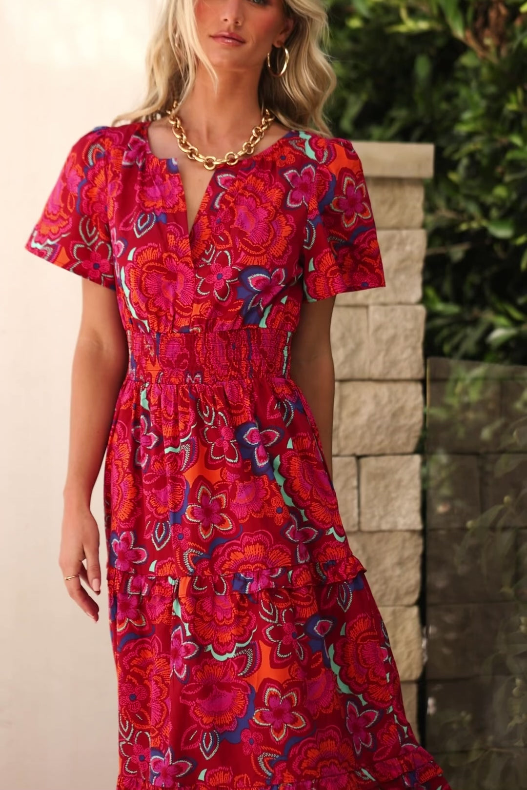 Palm Beach Sleeveless Tiered Maxi Dress main image 1