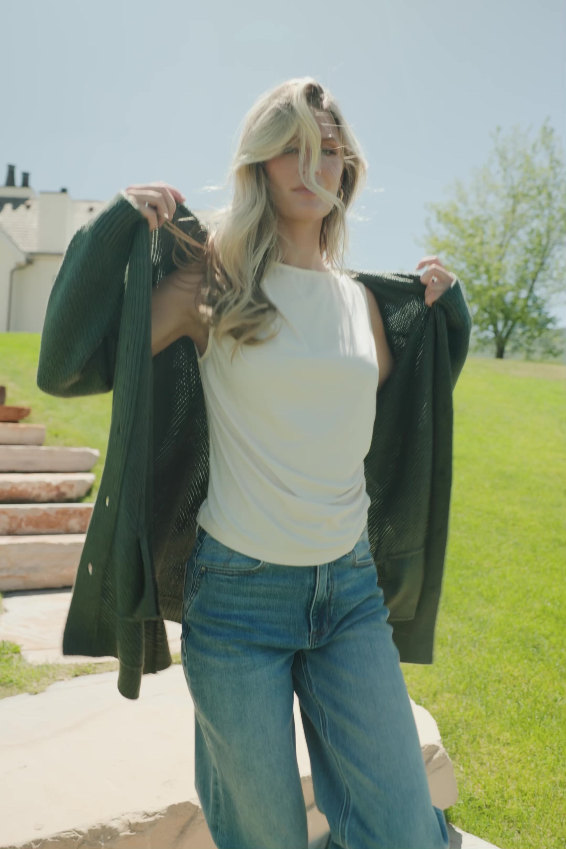 Katrine Hooded Cardigan | Green