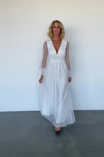 Layla Tulle Maxi Dress | White