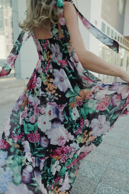 Anita Maxi Dress | Black Multi Floral