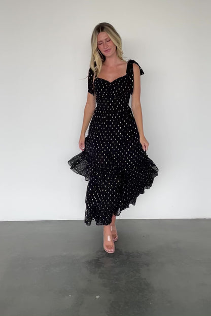 Kassia Maxi Dress | Black + Gold