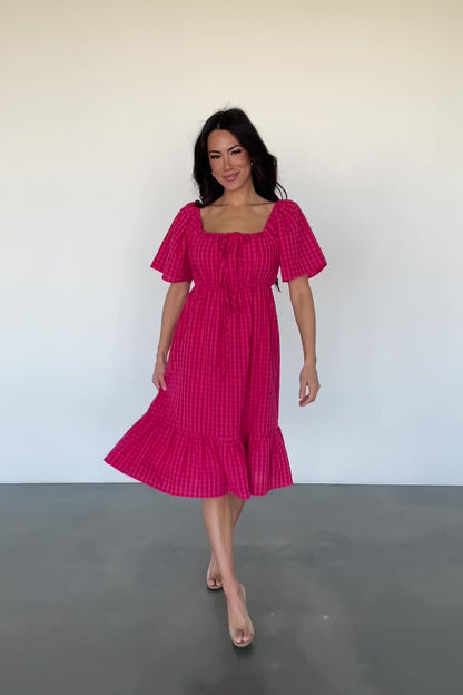 Erica Dress | Pink Gingham Print