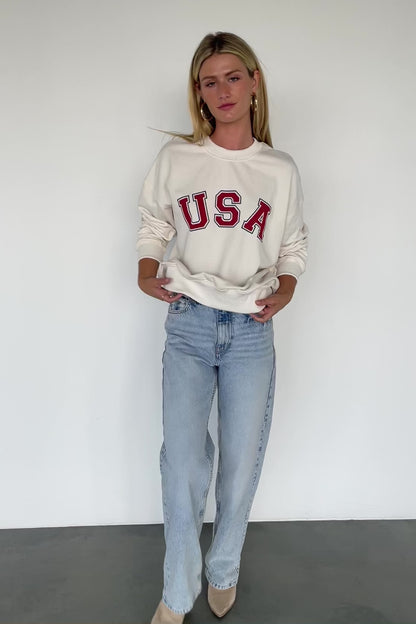 USA Oversized Sweatshirt | Ivory