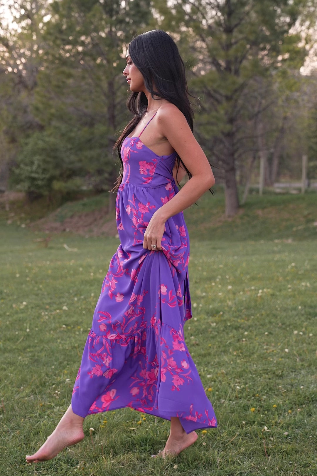 purple spring dress Floral Maxi Slip One Size Baltic Born Womens Regan Tank
