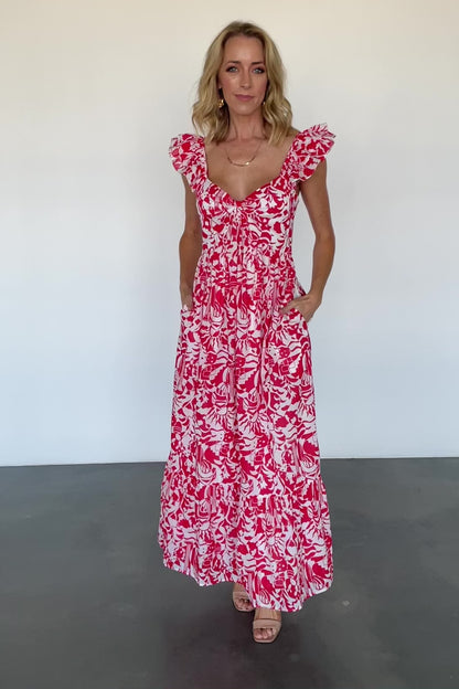 Renee Maxi Dress | White + Red