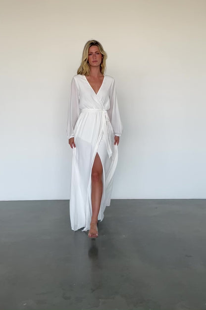 Breanne Faux Wrap Maxi Dress | Off White