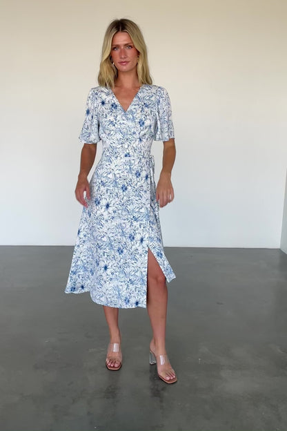 Amelie Wrap Midi Dress | Blue Print