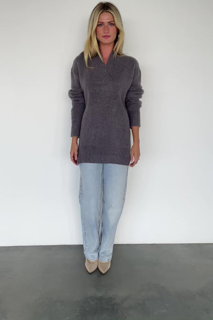 Calgary Oversized Sweater | Charcoal