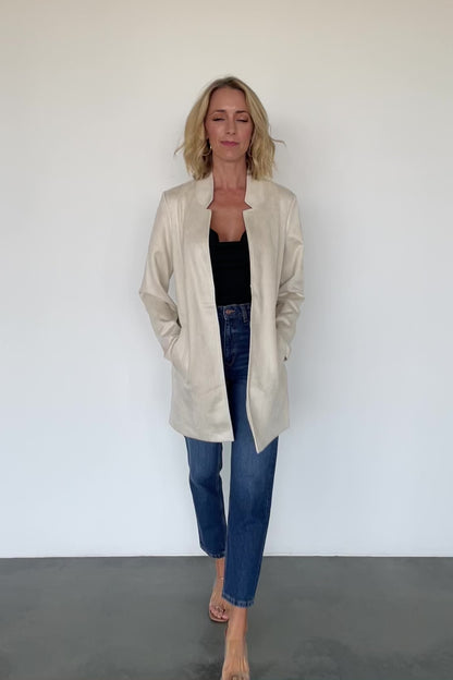 Queenie Faux Suede Jacket | Oatmeal