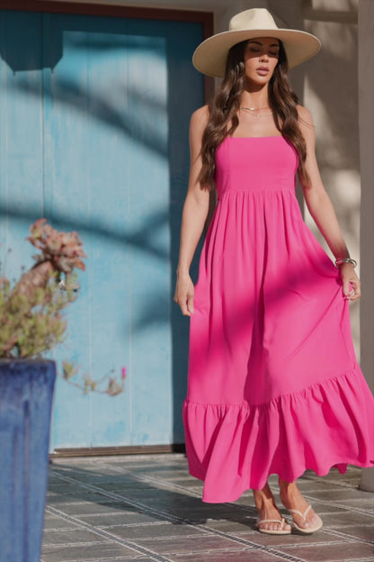 Regan Tank Maxi Dress | Fuchsia