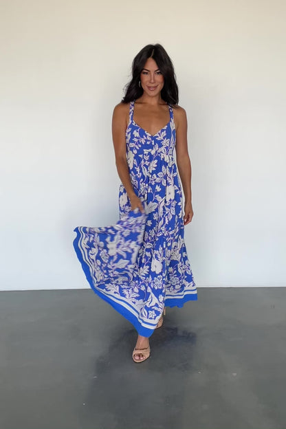 Atalanta Back Tie Maxi Dress | Blue Print