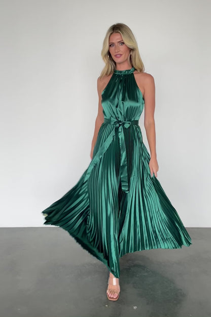 Capulet Pleated Maxi Dress | Emerald