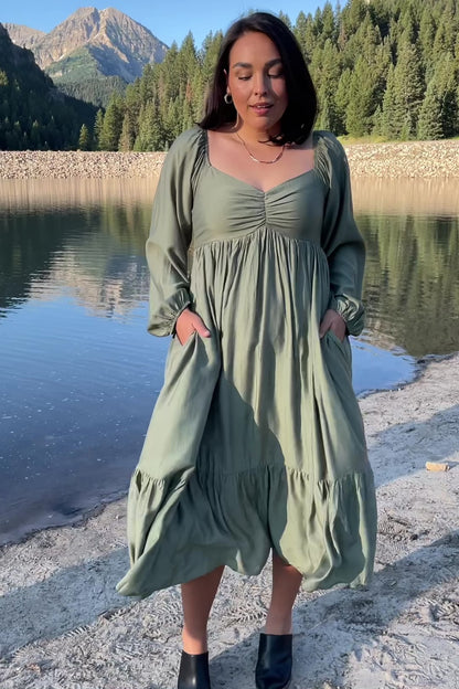 Brittany Long Sleeve Dress | Olive