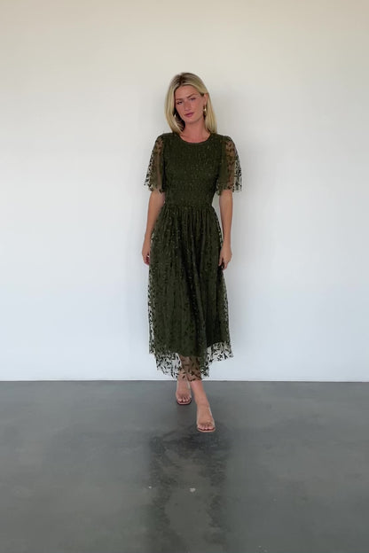 Kendra Embroidered Dress | Olive