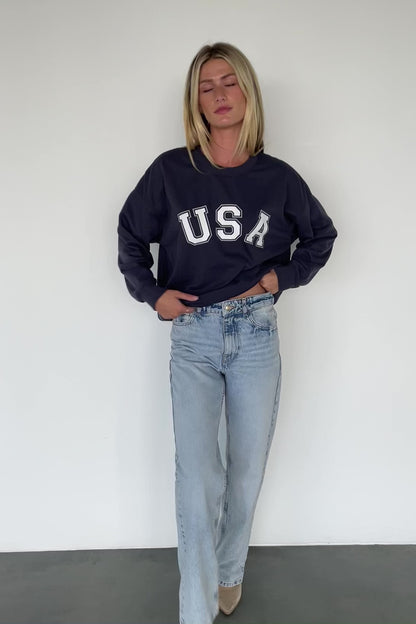 USA Oversized Sweatshirt | Navy