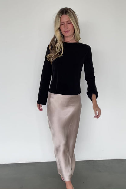 Tasia Drape Back Top | Black