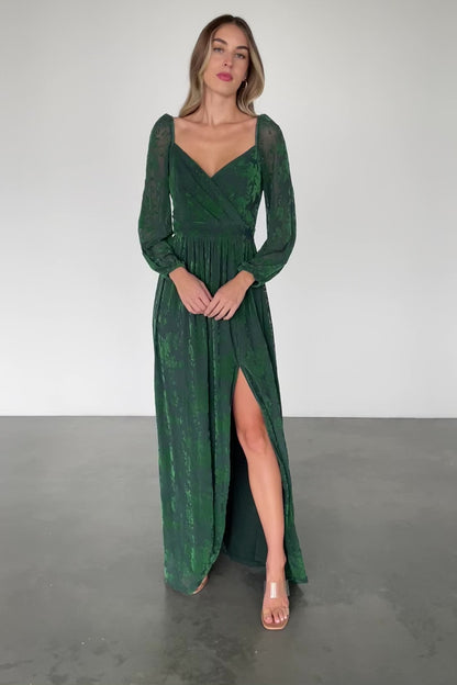 Mable Velvet Maxi Dress | Green