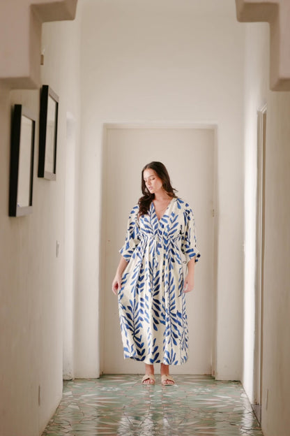 Málaga Midi Dress | Cobalt Print