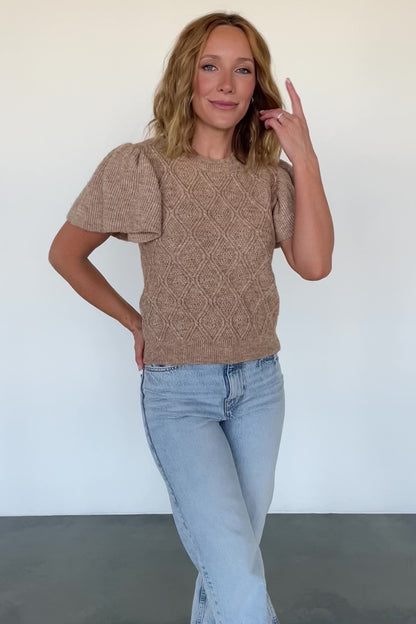 Asa Knit Sweater Top | Caramel