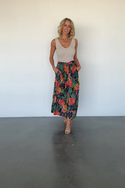 Melea Skirt | Navy Multi Floral