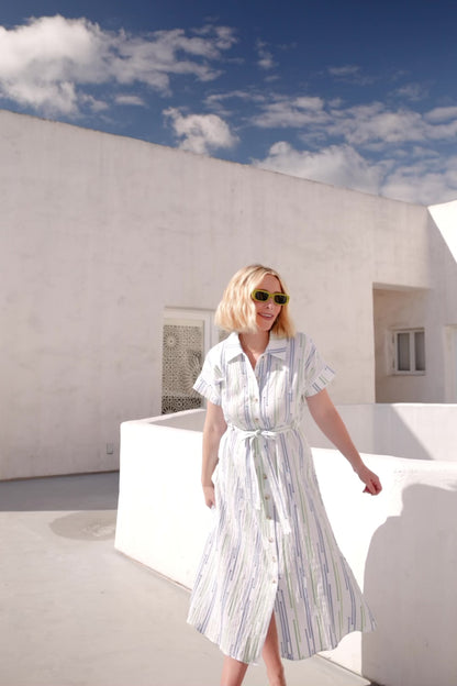 Jimena Midi Dress | Blue + Green Print