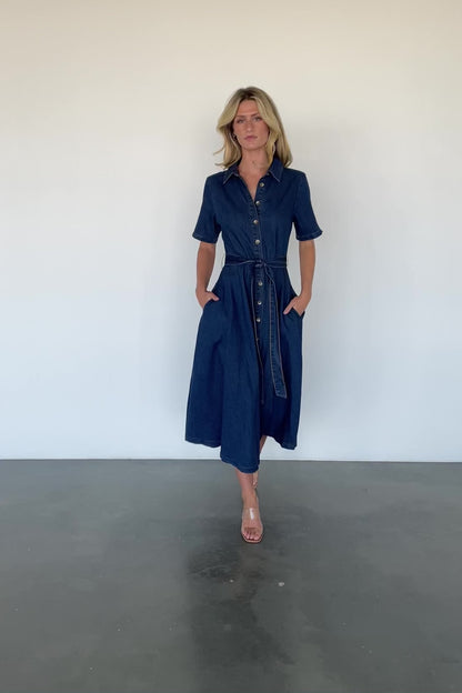 Janelle Midi Dress | Denim Blue