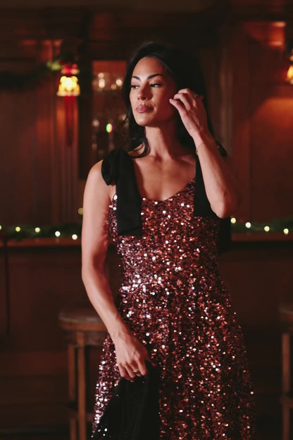 Vega Sequin Short Dress | Mauve