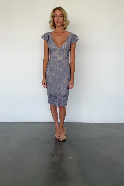 Kimber Lace Dress | Dusty Slate