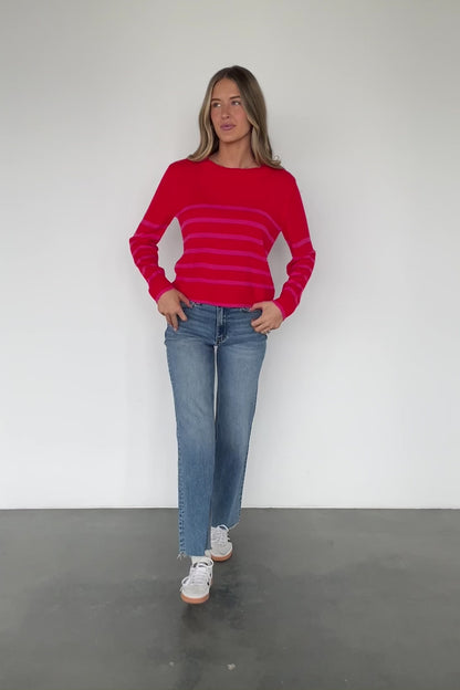 Emmy Sweater | Red + Pink