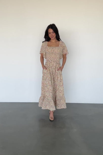 Ellory Smocked Midi Dress | Golden Multi Floral