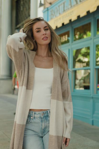 Thea Duster Cardigan | Natural + Ivory