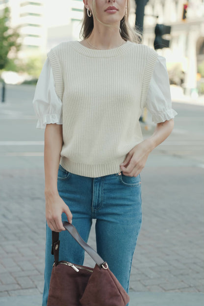 Taylor Puff Sleeve Top | Cream + Ivory