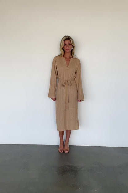 Barrie Sweater Dress | Light Tan