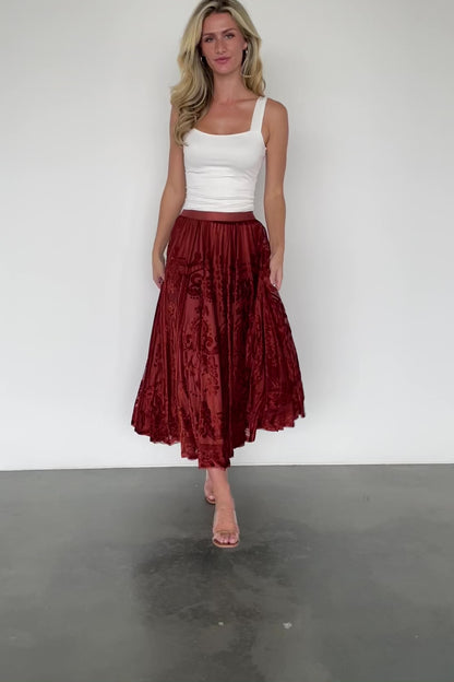 Palini Velvet Skirt | Rust