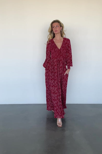 Anya Maxi Dress | Crimson Print