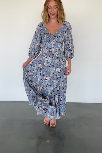 Estefania Maxi Dress | Blue + Peach Floral