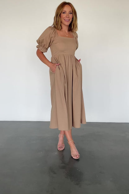 Britton Midi Dress | Tan